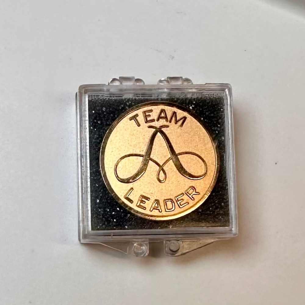 Vintage Avon Team Leader Pin • Gold Tone • Original Box